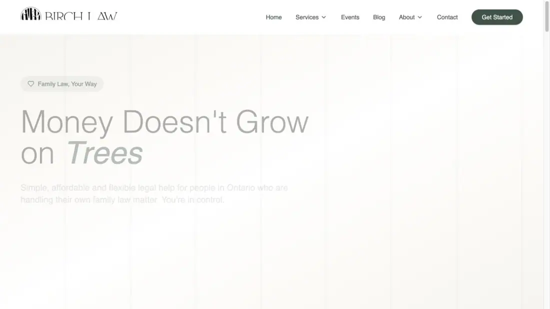 Birch Law website homepage preview