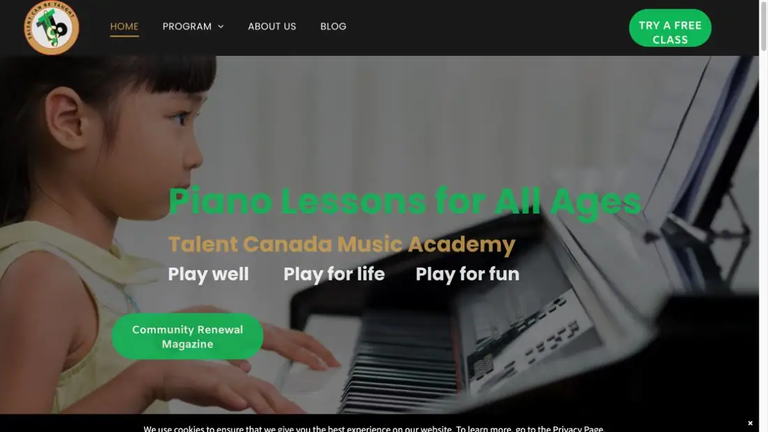 Talent CAN Be Taught website homepage preview