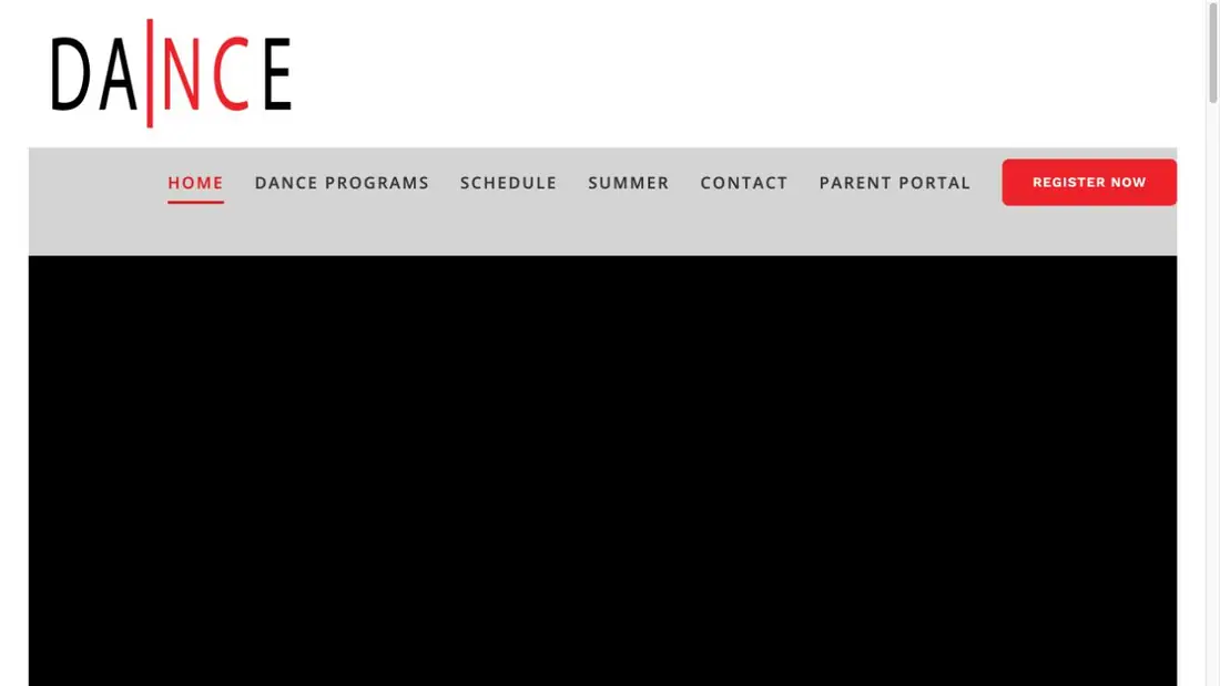 Dance Inc. website homepage preview