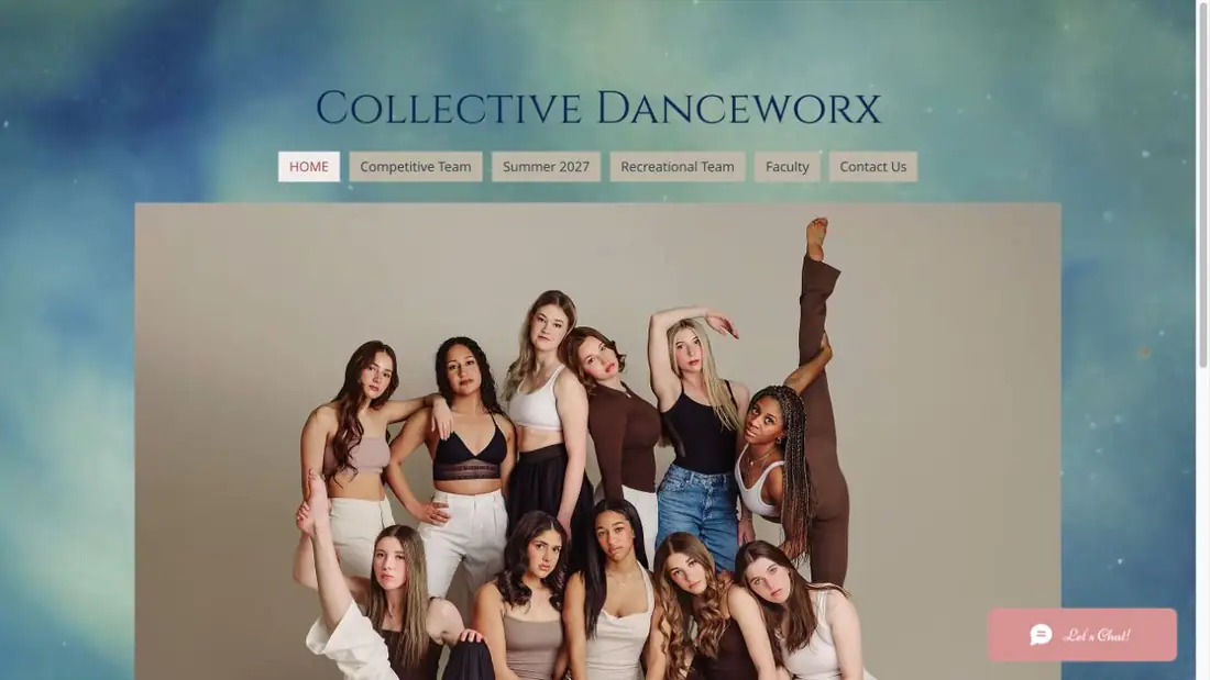 Collective Danceworx website homepage preview