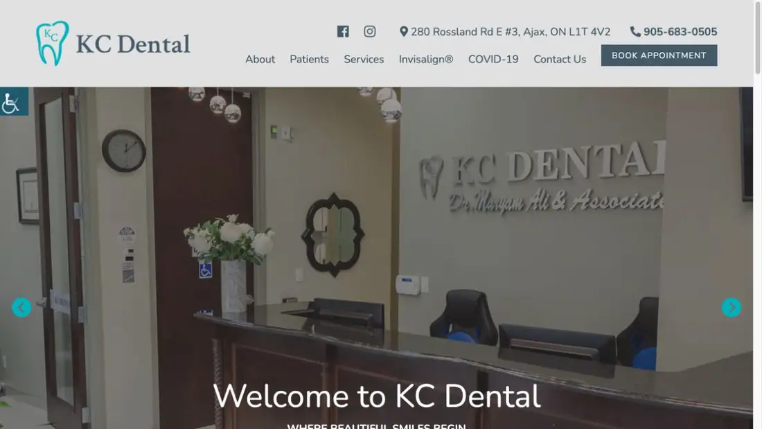 KC Dental website homepage preview