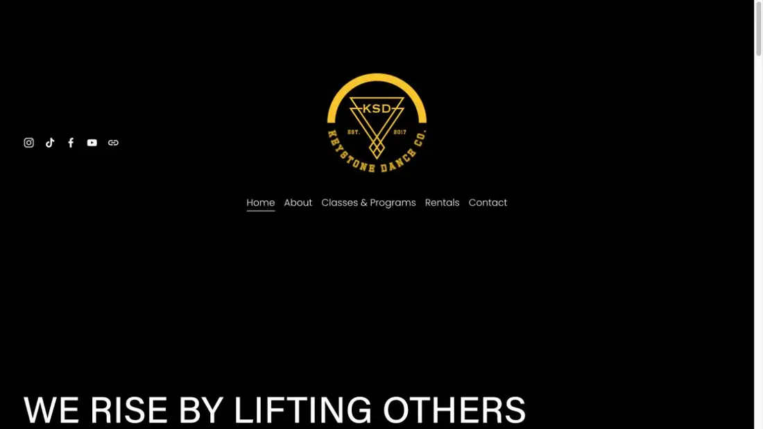 Keystone Dance Co website homepage preview