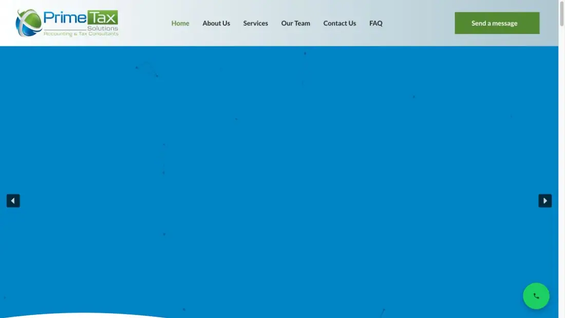 Prime Tax Solutions Ajax website homepage preview