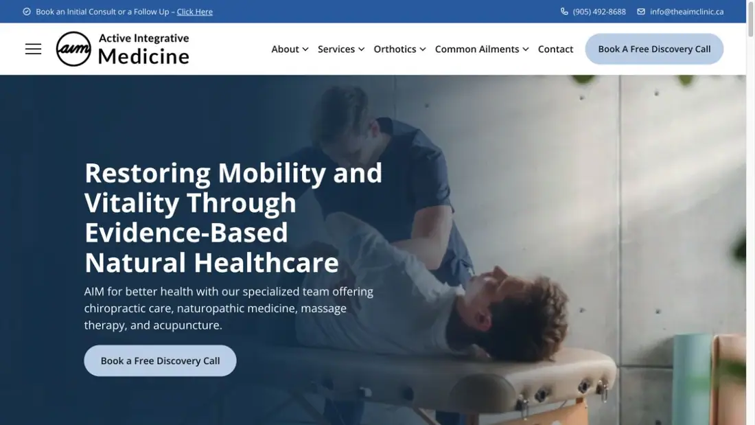 Active Integrative Medicine website homepage preview