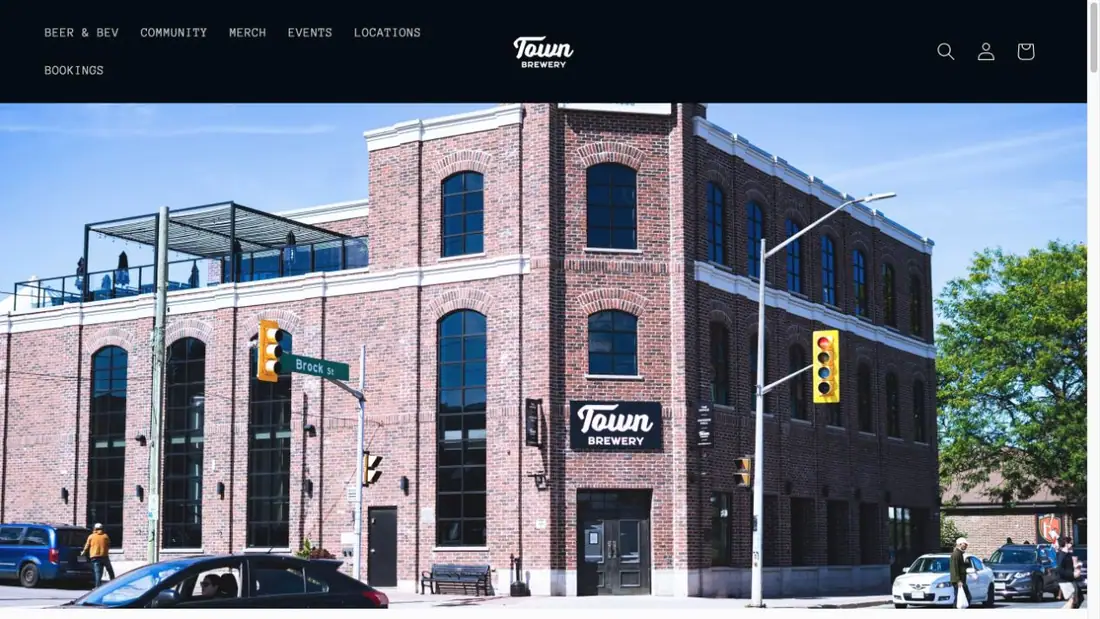 Town Brewery website homepage preview