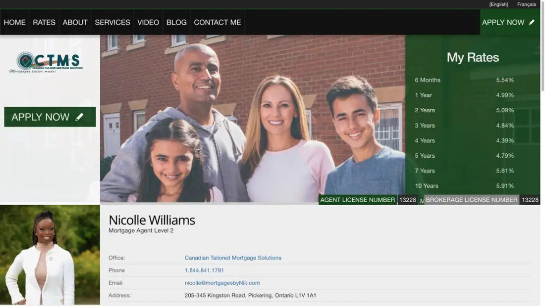 Mortgages with Nicolle Williams website homepage preview