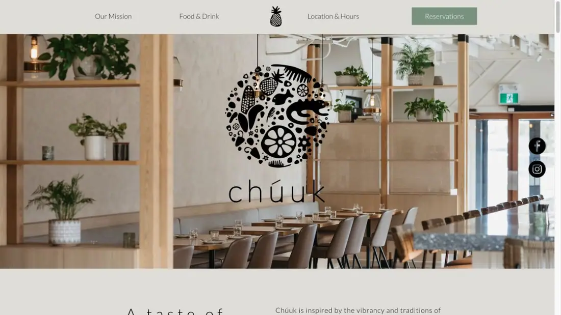 Chúuk Mexican Kitchen and Bar website homepage preview