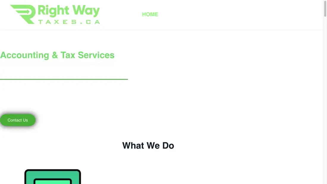 Right Way Taxes website homepage preview