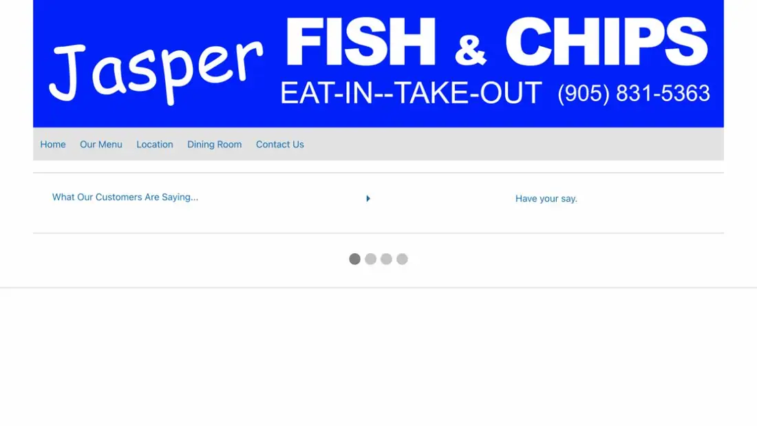 Jasper Fish & Chips website homepage preview